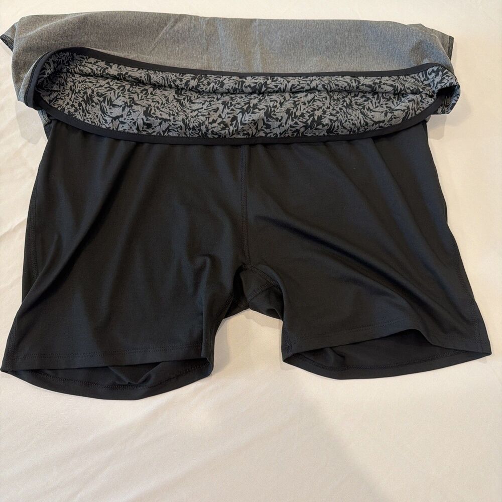 NWT Adidas Womens L Golf Skort Gray Black Print Stretch Athletic Pockets Skirt - Picture 14 of 14